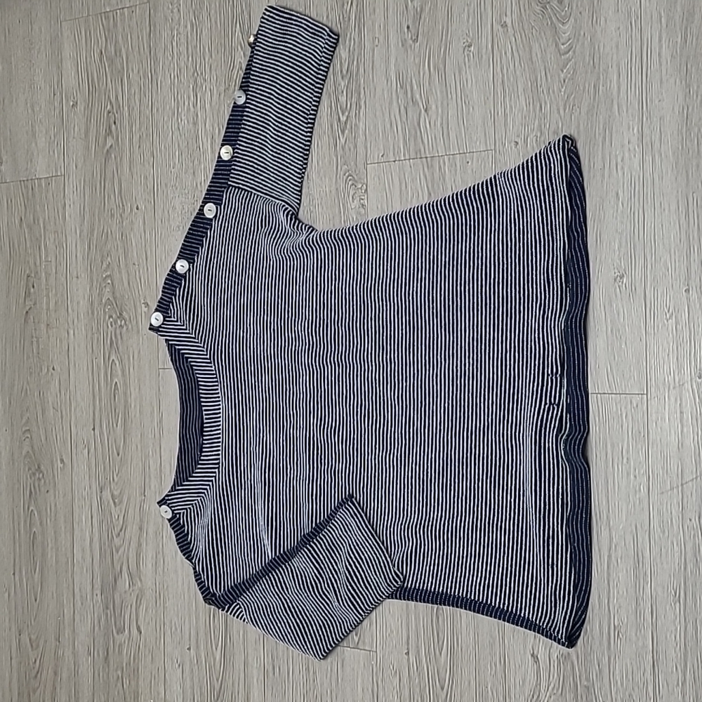 Neon Buddha Blue Stripped Short Sleeve Top; Size XS